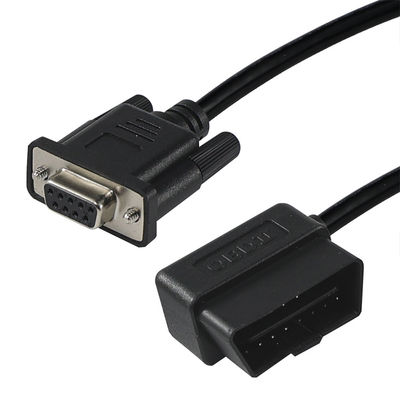 Cable adaptador de diagnóstico OBD-II a DB9 con conector macho de 16 pines a serie de 9 pines para la interfaz de la herramienta de escaneo del vehículo