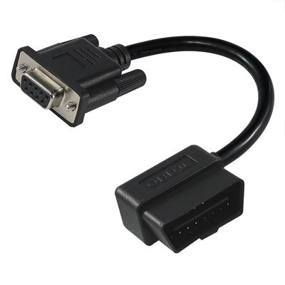 Cable adaptador de diagnóstico OBD-II a DB9 con conector macho de 16 pines a serie de 9 pines para la interfaz de la herramienta de escaneo del vehículo