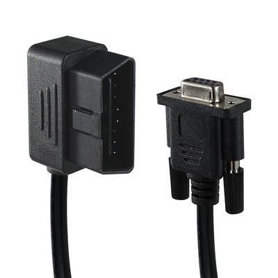 Cable adaptador de diagnóstico OBD-II a DB9 con conector macho de 16 pines a serie de 9 pines para la interfaz de la herramienta de escaneo del vehículo