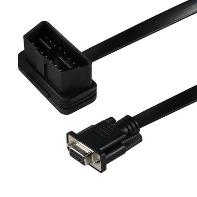 Cable adaptador de diagnóstico OBD-II a DB9 con conector macho de 16 pines a serie de 9 pines para la interfaz de la herramienta de escaneo del vehículo