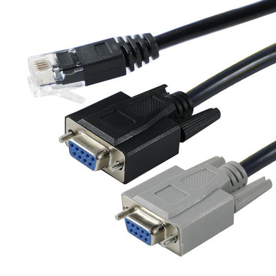RJ45 a doble cable convertidor de serie DB9 masculino para dispositivo de comunicación de división de servidores de consola