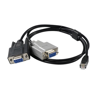 RJ45 a doble cable convertidor serie DB9 masculino para servidores de consola