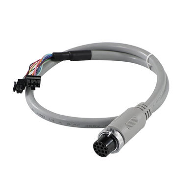 Cable de conector circular femenino de 14 pines M12 impermeable con extremo abierto para transmisión de señales de sensores o automatización industrial