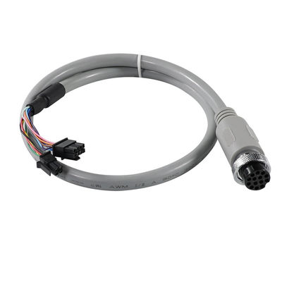 Cable de conector circular femenino de 14 pines M12 impermeable con extremo abierto para transmisión de señales de sensores o automatización industrial