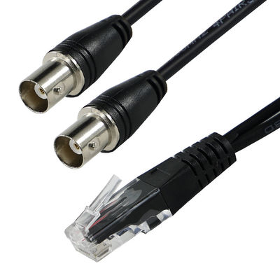Cable adaptador macho RJ45/RJ48 a doble hembra BNC para transmisión de señal de interfaz T1/E1 Convertidor coaxial divisor