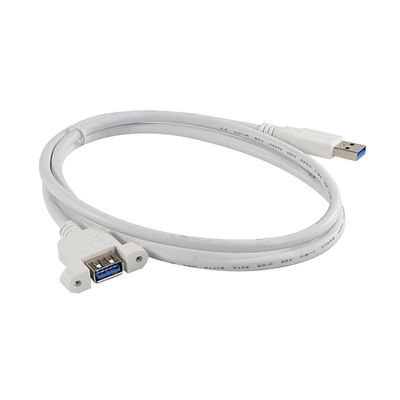 USB 3.0 Un cable de extensión de macho a hembra con agujeros de tornillo montados en el panel para transferencia de datos y extensión del dispositivo 3 pies / 4 pies / 5 pies