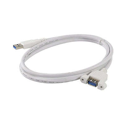 USB 3.0 Un cable de extensión de macho a hembra con agujeros de tornillo montados en el panel para transferencia de datos y extensión del dispositivo 3 pies / 4 pies / 5 pies
