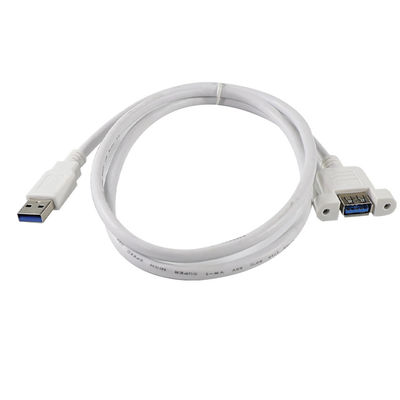 USB 3.0 Un cable de extensión de macho a hembra con agujeros de tornillo montados en el panel para transferencia de datos y extensión del dispositivo 3 pies / 4 pies / 5 pies