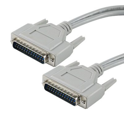 DB-25 Cable de serie de macho a macho para conexión de impresora RS-232/paralela - 1 pie / 2 pies / 5 pies, PVC blanco
