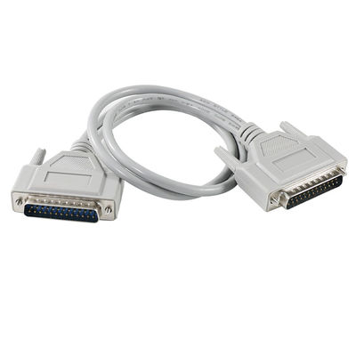 DB-25 Cable de serie de macho a macho para conexión de impresora RS-232/paralela - 1 pie / 2 pies / 5 pies, PVC blanco