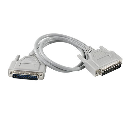 DB-25 Cable de serie de macho a macho para conexión de impresora RS-232/paralela - 1 pie / 2 pies / 5 pies, PVC blanco