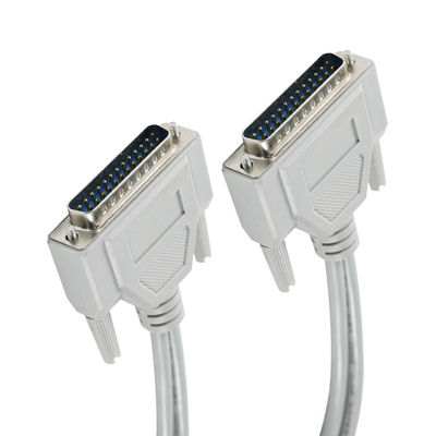 DB-25 Cable de serie de macho a macho para conexión de impresora RS-232/paralela - 1 pie / 2 pies / 5 pies, PVC blanco