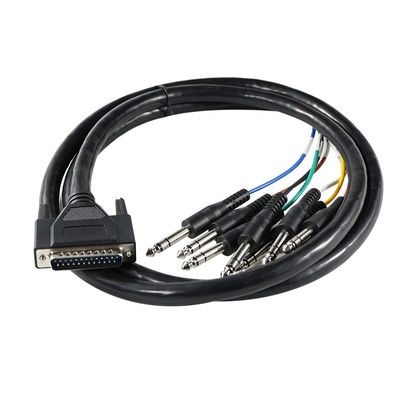 DB - 25 a 6.35 mm TS Cable de salida de audio blindado 28AWG para equipos de audio profesionales / estudios de grabación con 4 pies de longitud