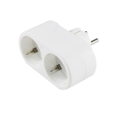 Conector de conexión de doble toma de corriente de la UE Conversor de toma de corriente para viajes a domicilio Conector de corriente alterna estándar europeo, 250V 10Aa
