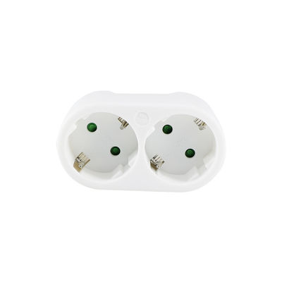 Conector de conexión de doble toma de corriente de la UE Conversor de toma de corriente para viajes a domicilio Conector de corriente alterna estándar europeo, 250V 10Aa