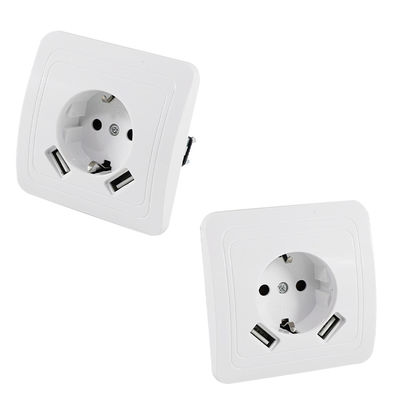 Panel de toma de corriente de pared estándar europeo con toma de corriente a tierra 250V 16A montaje de descarga para el hogar y la oficina