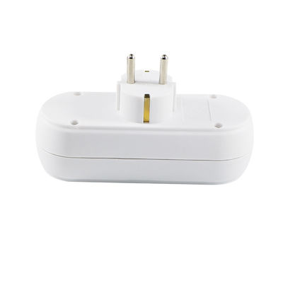 Adaptador europeo de enchufe de 3 vías con 3 tomas de corriente alterna 250V 10A Enchufe de conversión compacta para uso doméstico y de viaje