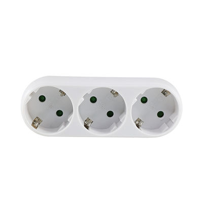 Adaptador de enchufe europeo de 3 vías, 250V 10A con 3 salidas de CA
