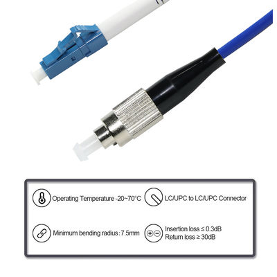Cable de conexión de fibra óptica FC a LC - Cable de conexión monomodo o multimodo para uso en centros de datos y telecomunicaciones