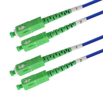 SC APC Simplex Cable de parche de fibra óptica de modo único -Cable de salto de baja pérdida para FTTH, gabinetes de telecomunicaciones, aplicaciones ODF