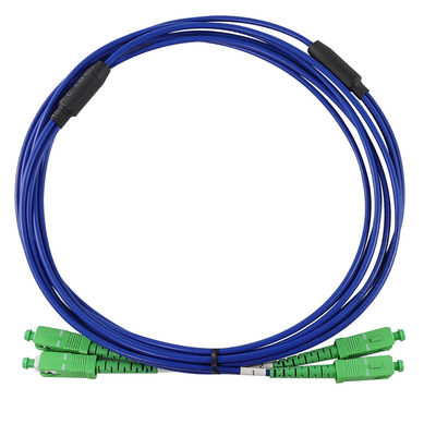 SC APC Simplex Cable de parche de fibra óptica de modo único -Cable de salto de baja pérdida para FTTH, gabinetes de telecomunicaciones, aplicaciones ODF