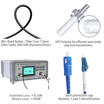 Cable de conexión de fibra óptica SC a LC monomodo multimodo para centros de datos