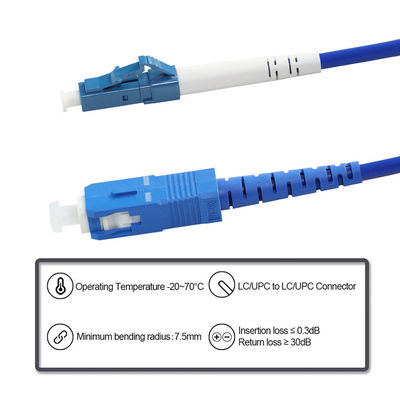 Cable de conexión de fibra óptica SC a LC monomodo multimodo para centros de datos