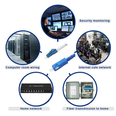 Cable de conexión de fibra óptica SC a LC monomodo multimodo para centros de datos