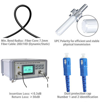 Cable de conexión de fibra óptica SC a SC monomodo multimodo para FTTH Data Center