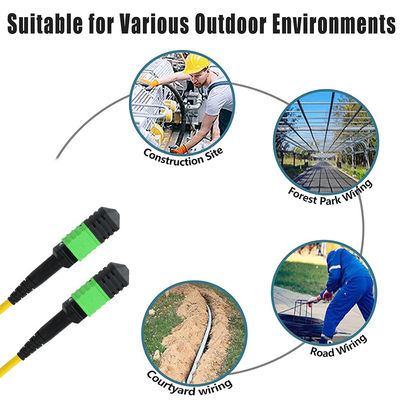 LC APC Cordón de parche de fibra óptica de modo único OS2 chaqueta verde