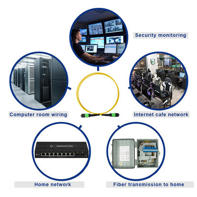LC APC Cordón de parche de fibra óptica de modo único OS2 chaqueta verde