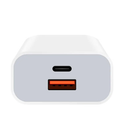 US 2 pin 30W cargador de pared de doble puerto USB-C y USB-A de salida de carga rápida adaptador de energía para teléfono, tableta, cámara