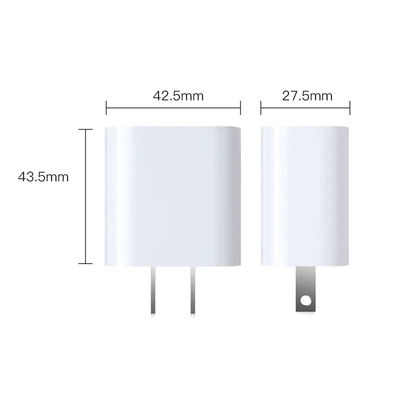 US 2 pin 30W cargador de pared de doble puerto USB-C y USB-A de salida de carga rápida adaptador de energía para teléfono, tableta, cámara