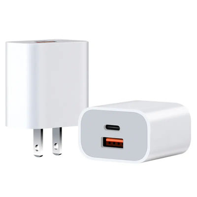 US 2 pin 30W cargador de pared de doble puerto USB-C y USB-A de salida de carga rápida adaptador de energía para teléfono, tableta, cámara