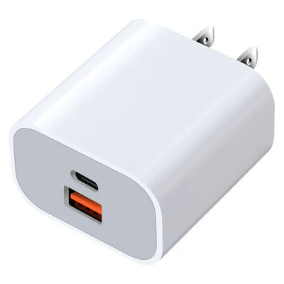 US 2 pin 30W cargador de pared de doble puerto USB-C y USB-A de salida de carga rápida adaptador de energía para teléfono, tableta, cámara