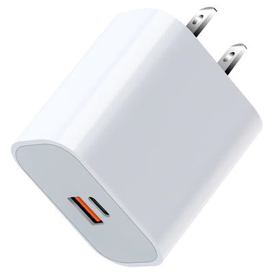 US 2 pin 30W cargador de pared de doble puerto USB-C y USB-A de salida de carga rápida adaptador de energía para teléfono, tableta, cámara