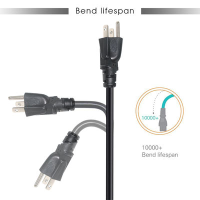 QIUCABLE Cable de alimentación para monitor de repuesto de 12 pies - Cable de alimentación para PC, conector NEMA 5-15P a IEC C13 SJT 18AWG (B09N3K9VJT)
