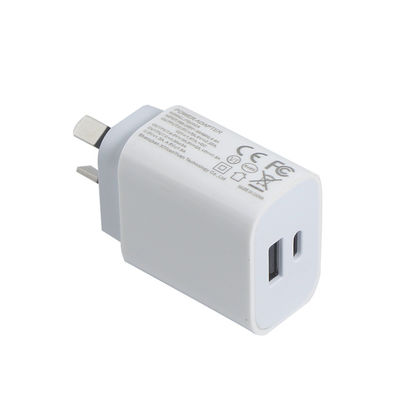 Cargador de pared de 2 puertos AU de 20W – Adaptador de corriente de carga rápida USB-C y USB-A para teléfono, tableta, cámara, uso en viajes