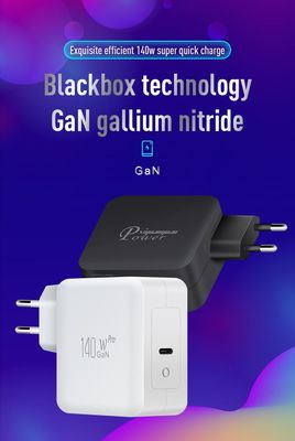 Cargador de pared de alta potencia USB-C de 140W con 2 clavijas EU – Adaptador de carga rápida Tipo-C para portátil, tableta, Steam Deck, MacBook, uso en viajes