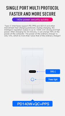 Cargador de pared de alta potencia USB-C de 140W con 2 clavijas EU – Adaptador de carga rápida Tipo-C para portátil, tableta, Steam Deck, MacBook, uso en viajes