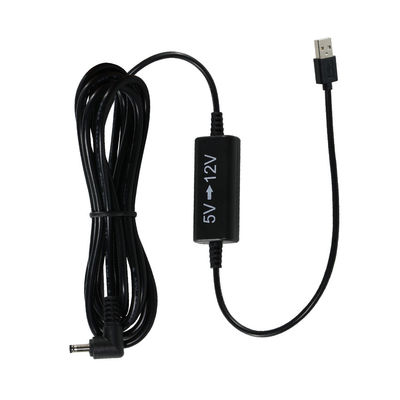 Cable de alimentación USB a 12V con enchufe DC en ángulo recto