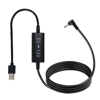 Cable de alimentación USB a 12V con enchufe DC en ángulo recto