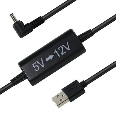 Cable de alimentación USB a 12V con enchufe DC en ángulo recto