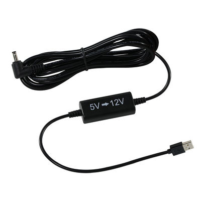 Cable de alimentación USB a 12V con enchufe DC en ángulo recto