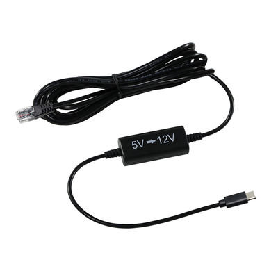 Cable de inyección de energía USB-C a RJ45 -5V a 12V Adaptador Ethernet Step-Up para cámara IP, punto de acceso, dispositivo IoT