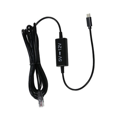 Cable de inyección de energía USB-C a RJ45 -5V a 12V Adaptador Ethernet Step-Up para cámara IP, punto de acceso, dispositivo IoT