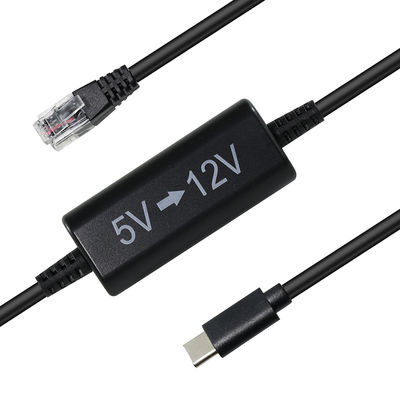 Cable de inyección de energía USB-C a RJ45 -5V a 12V Adaptador Ethernet Step-Up para cámara IP, punto de acceso, dispositivo IoT
