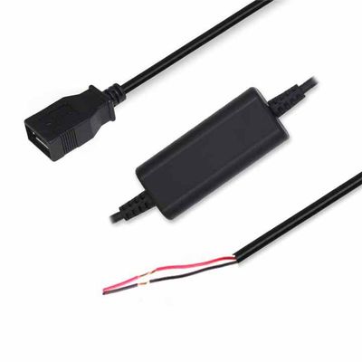 Cable elevador USB hembra o Micro USB (ángulo recto) a pinza de cocodrilo / cable estañado / terminal, 5V a 9V/12V para bricolaje