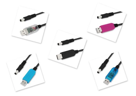 Cable de alimentación USB a 12V con carcasa transparente