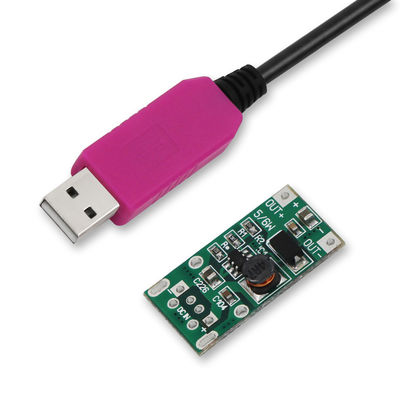 Cable de alimentación USB a 12V con carcasa transparente
